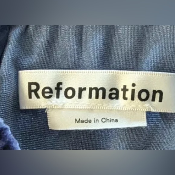 Reformation Suzzane Velvet Blue Dress - Picture 7 of 9